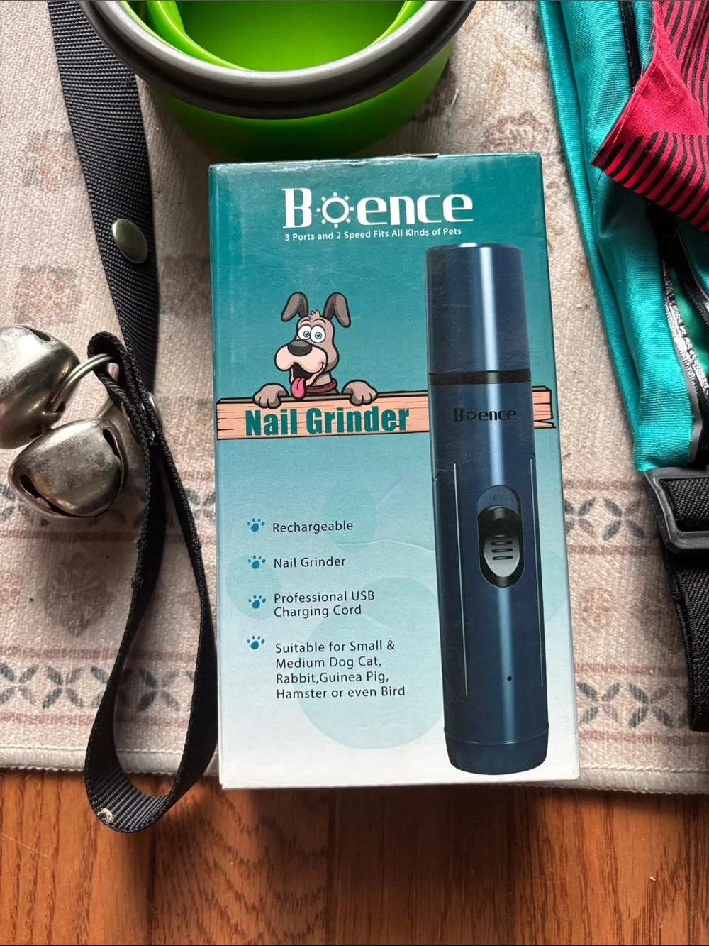 LargeBlue DogHarness,nail grinder,clickers,waterbowl,treat waistbag,doorbell